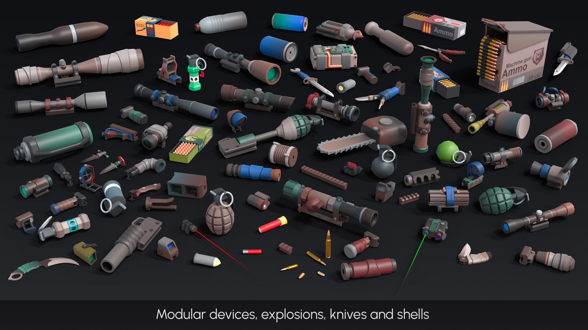 Apocalypse Weapons - Low Poly 3D Models Pack