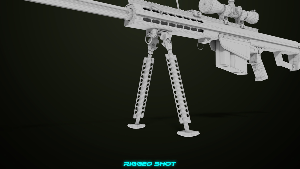 Sniper Rifle 02 Black and Sandal Single Map URP HDRP