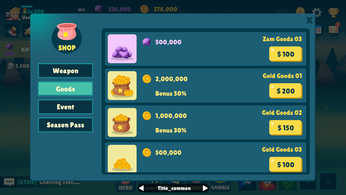 Idle Game Horizontal UI Kit