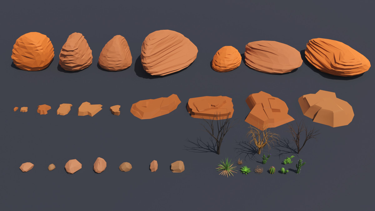 Desert Environment pack - Low Poly 3D