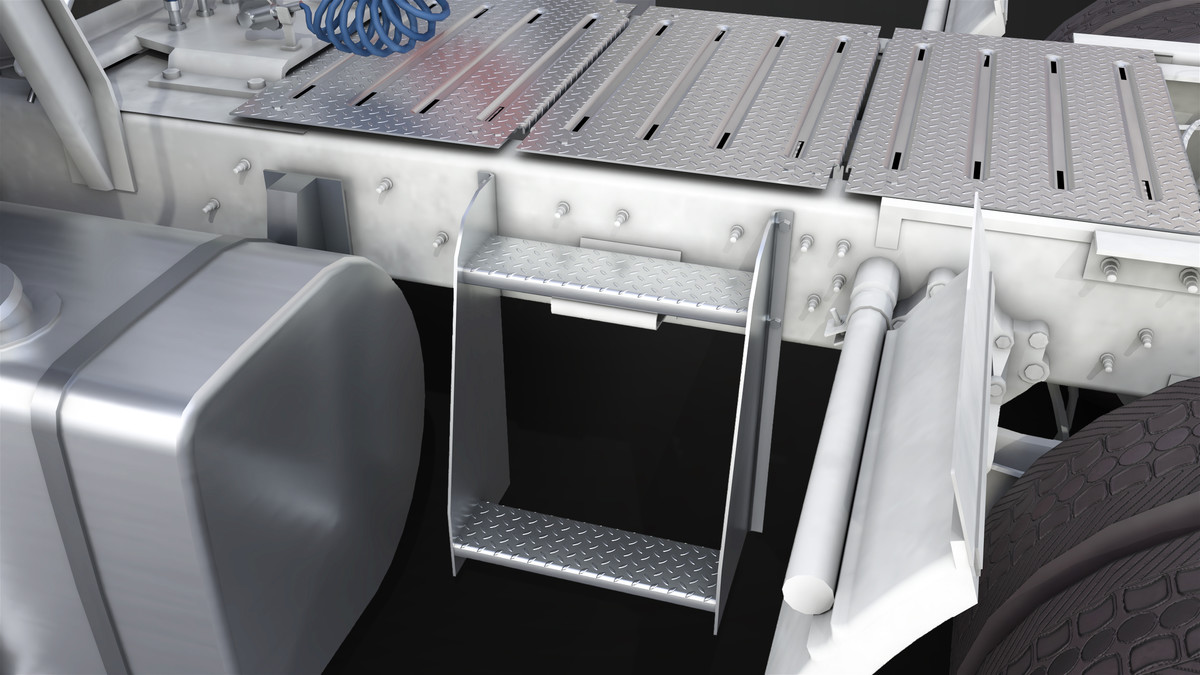Heavy Truck Chassis 05 White Interior URP HDRP Textures