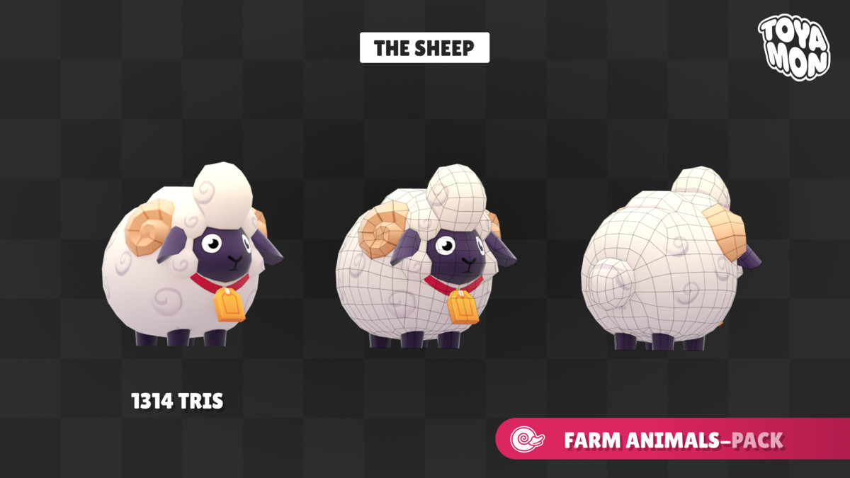 Stylized Farm Animals Pack - Low poly