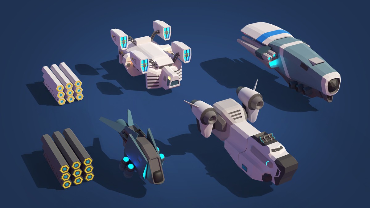 Mars Spaceport - Low Poly 3D Models Pack