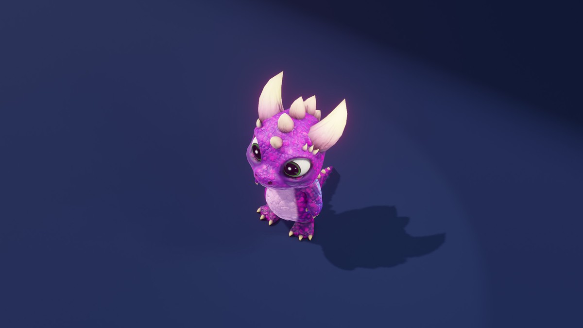 Cartoon Purple Dinosaur 3D Model – Animated Character