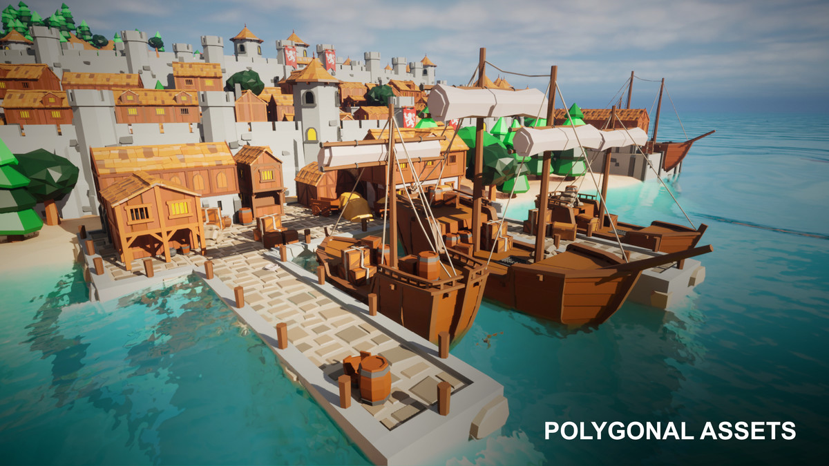 Low poly Medieval City