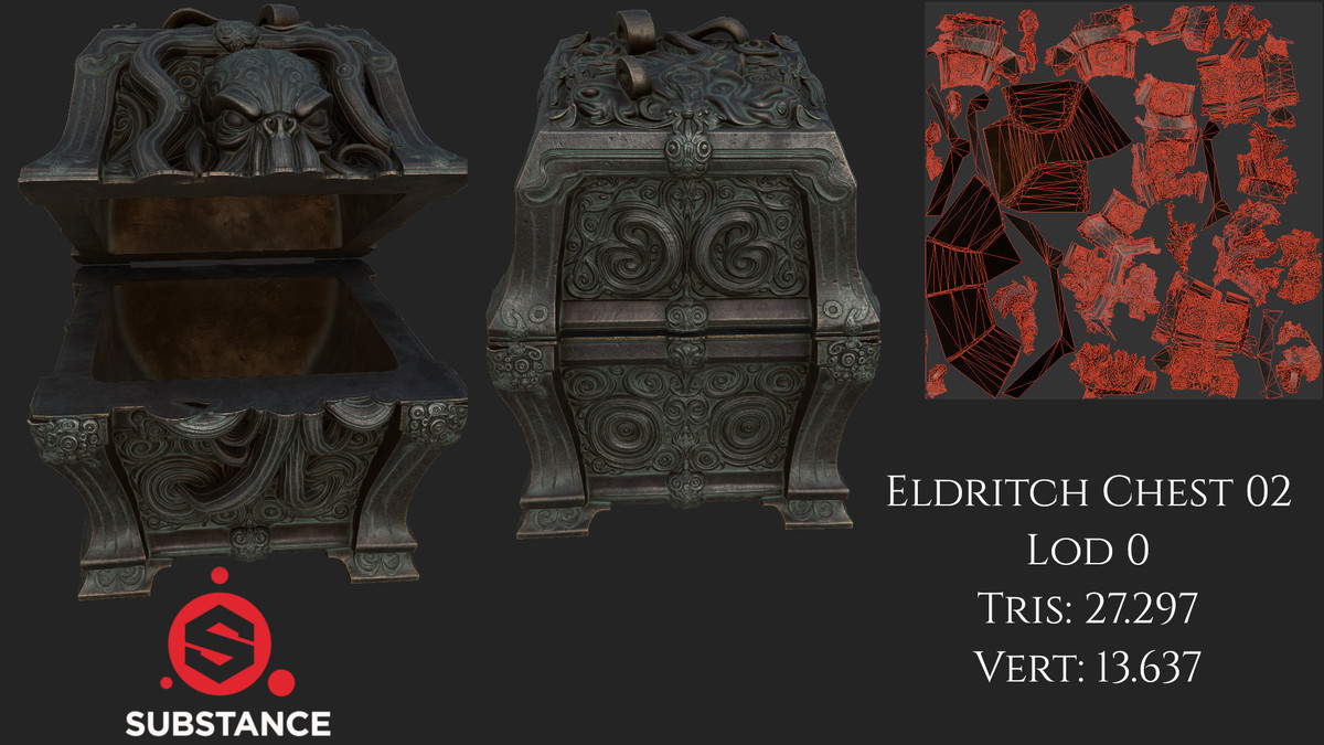6 Treasure Chests - Eldritch Themed - Dark Fantasy