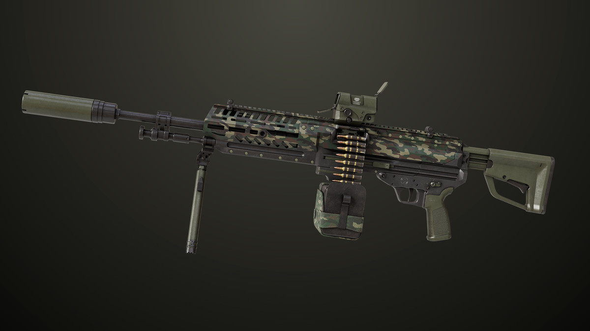 Machine Gun 14 Military Green URP HDRP Textures