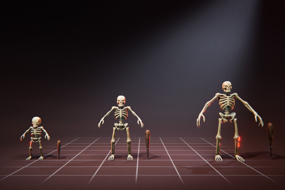 Basic Skeleton - 3 Characters + Animations