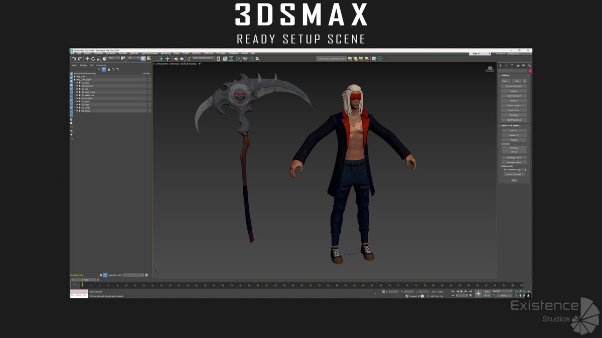 Shadow Reaper - Cyberpunk Sci-Fi Character with Scythe