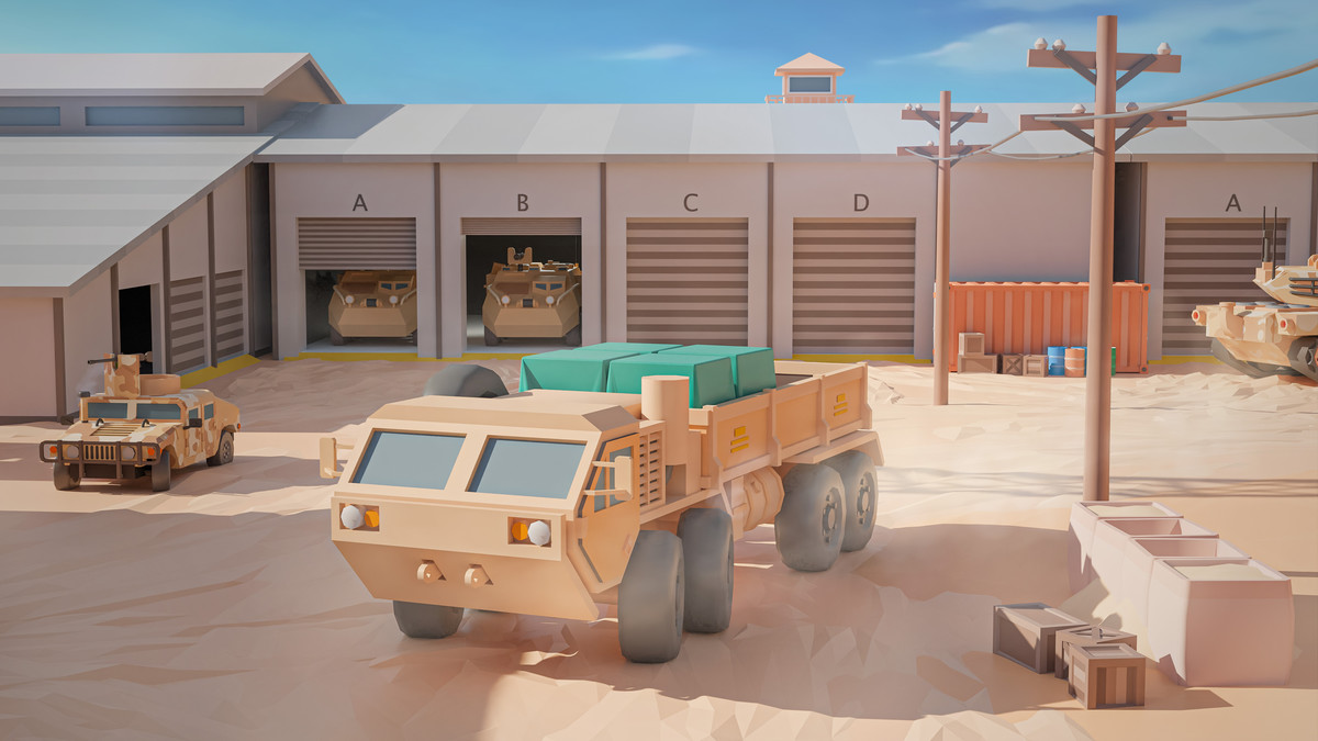 Military Desert - Low Poly 3D Models Pack