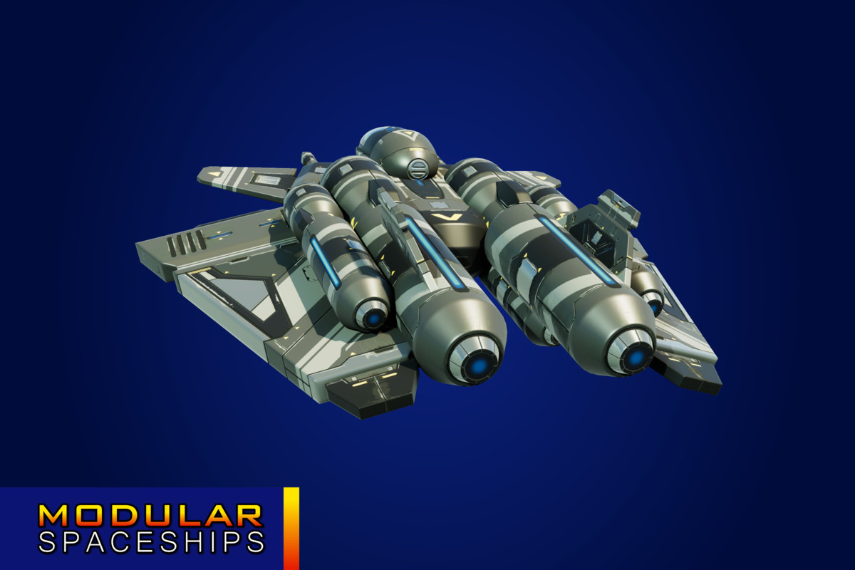 Sci-Fi Modular Spaceship Night Aye