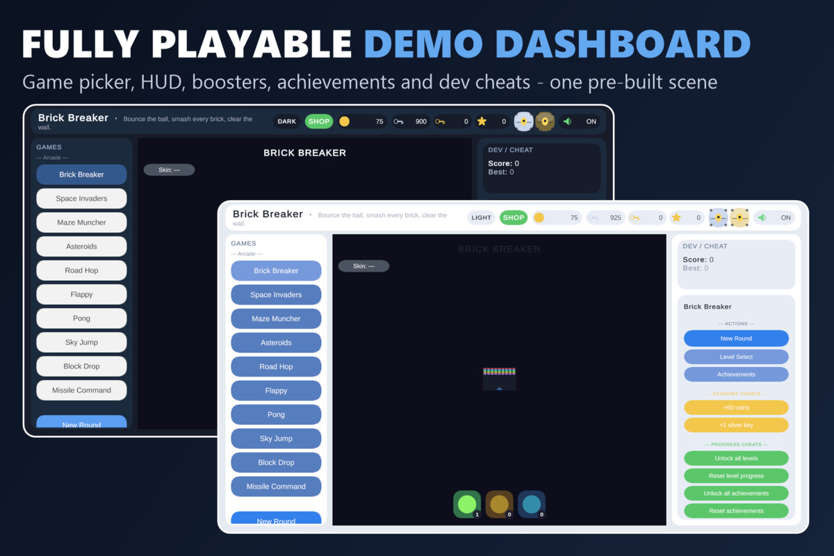 Mini Game Templates Arcade - 10 Arcade Starters for Unity