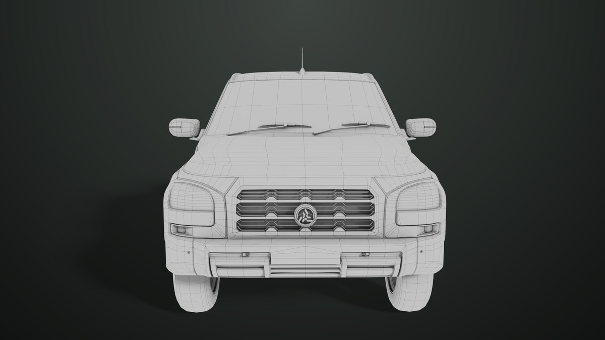 Pickup Truck01 Black and White URP HDRP Textures