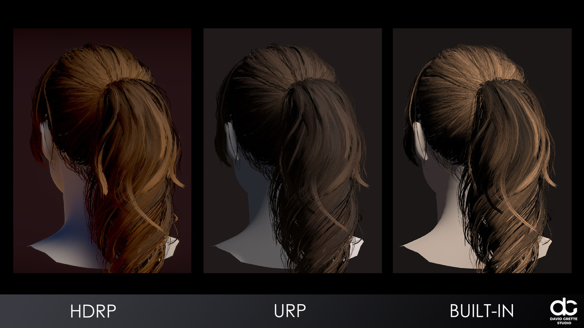 Realistic female hairstyles, pack #4 | Rigged hair, game-ready, low-poly