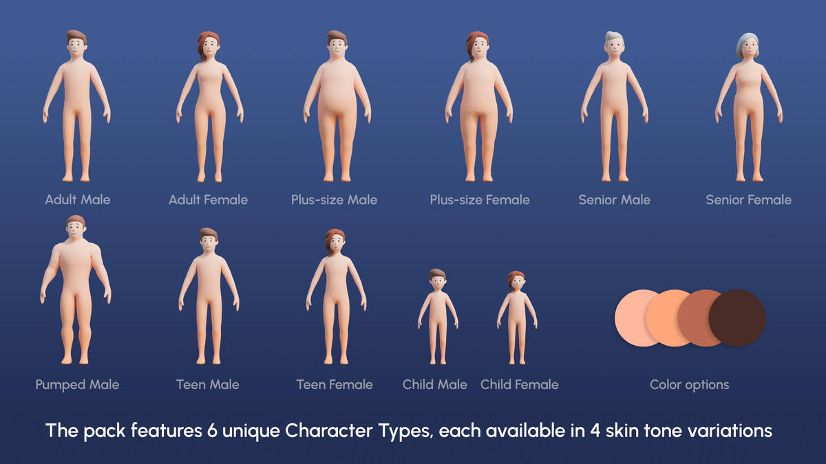 City Characters - Low Poly 3D Models Pack