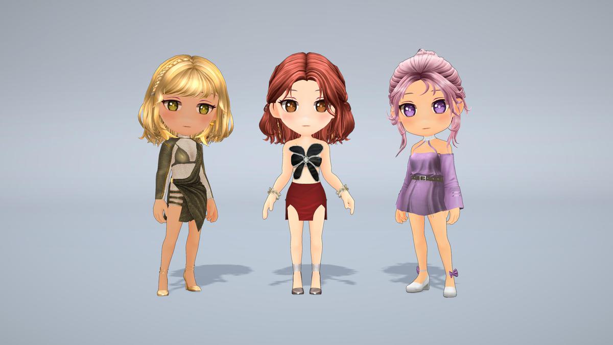 Modular Anime Female Character - Combo 2 (3 outfit)