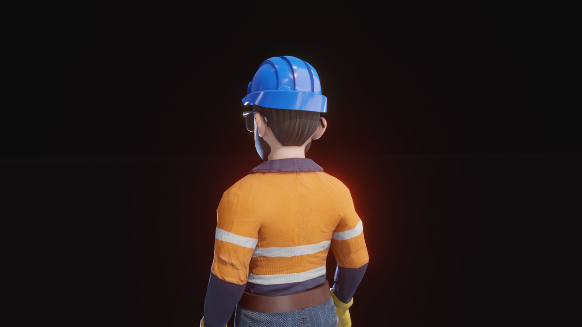 Stylized Male Worker 3D Model – Animated & Customizable (Game-Ready, Built-In)