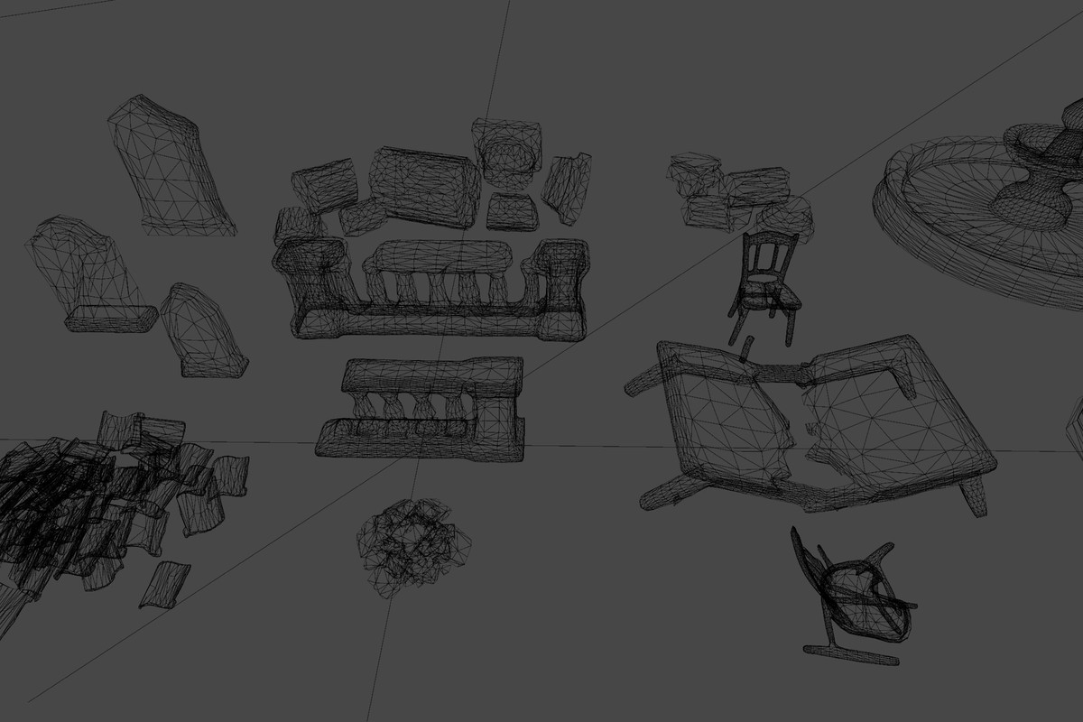 Brocken objects - Stone and Wood