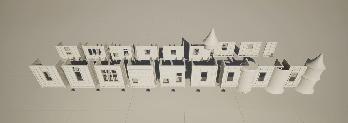 Tileable Medieval Corbelled House / Blockmesh for ingame engines