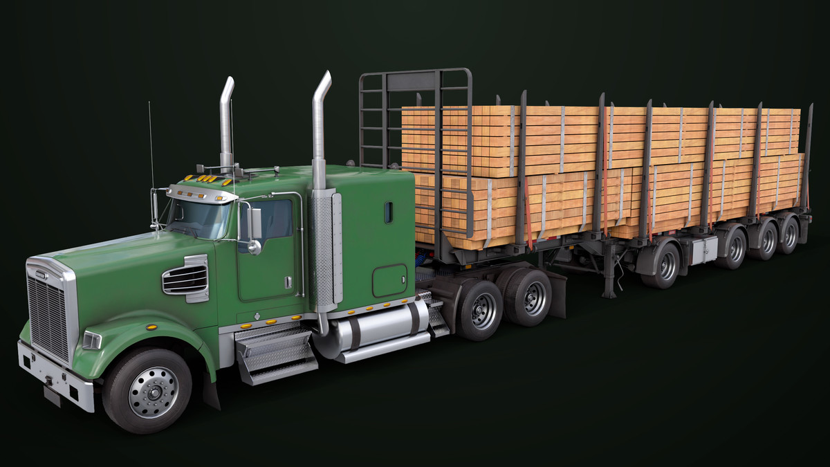 Truck 07 Log Trailer with All Loads Collection