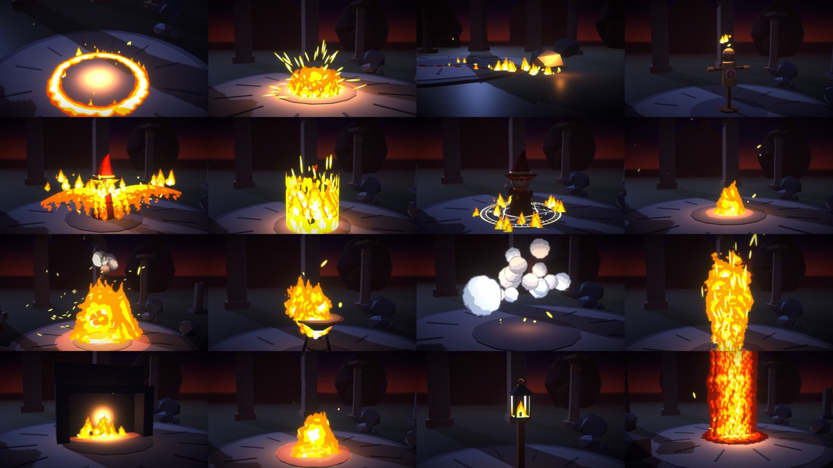 Toon Fire VFX Pack — 100 Stylized Fire Effects
