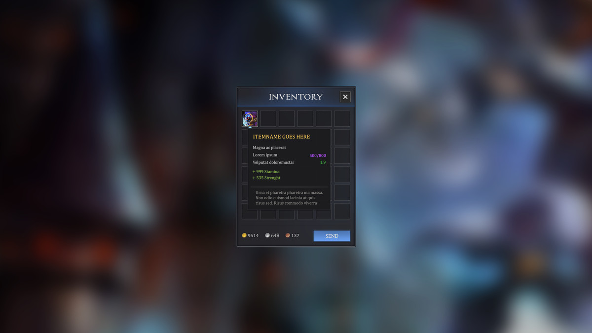 RPG & MMO One - PC and Mobile UI