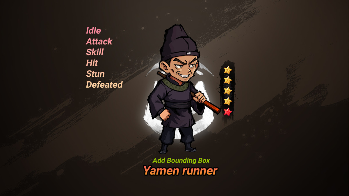 Yamen runner_Spine Animation 2D character