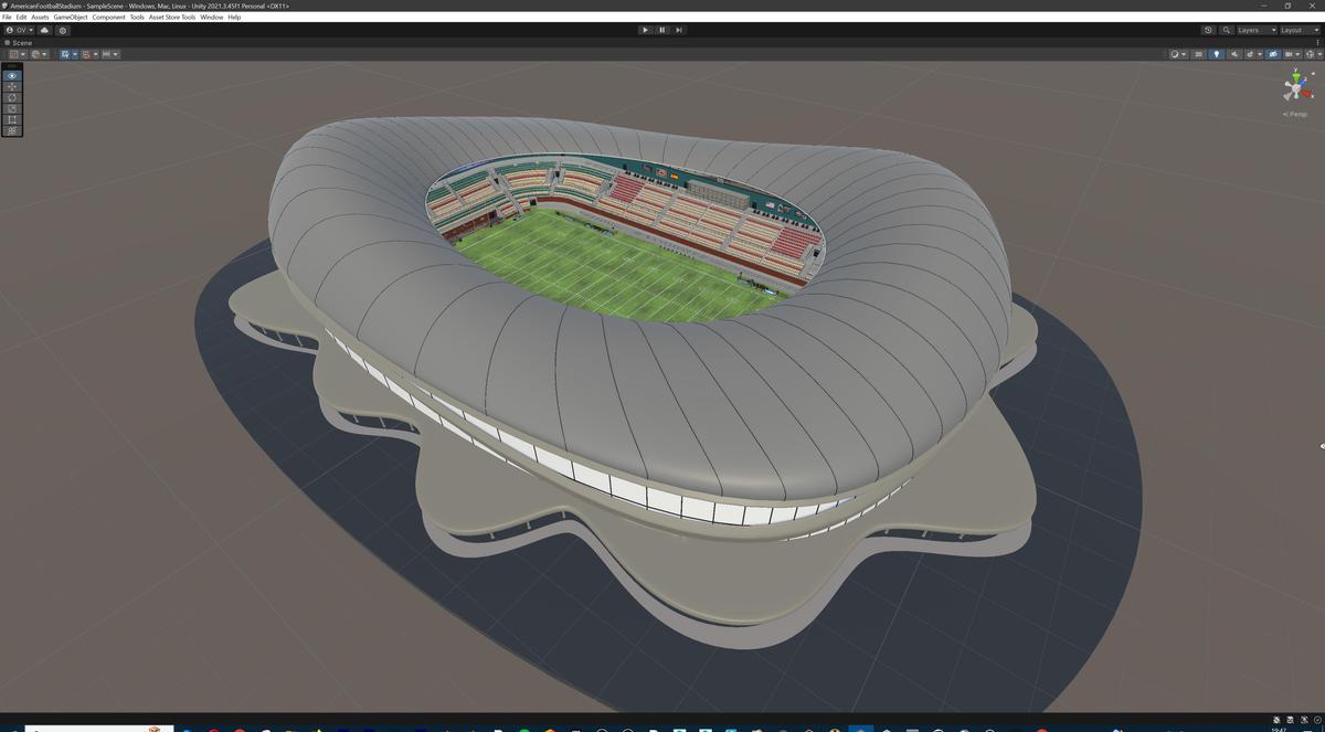 Modular American Football Stadium 3d Environment - Exterior, Interior, Props