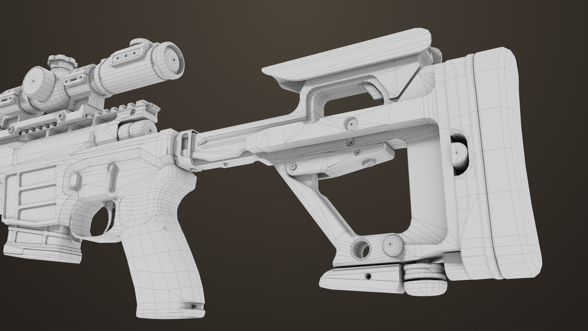 Sniper Rifle 04 Black URP HDRP Textures