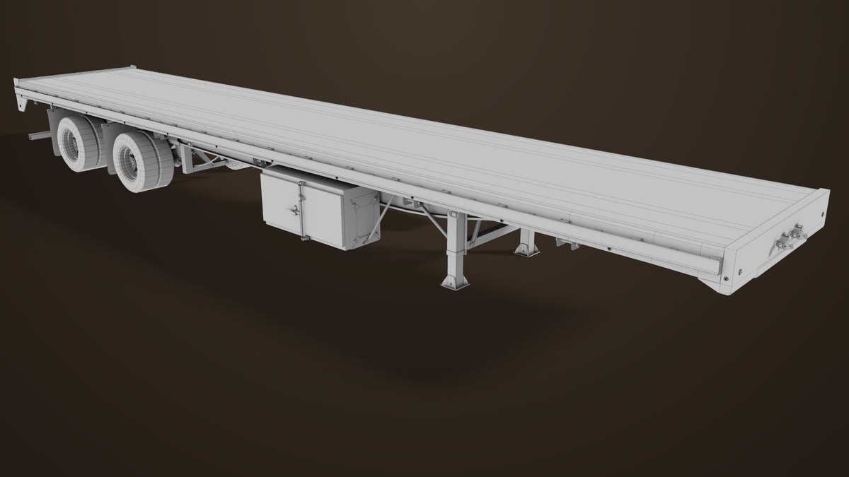 Flat Bed Trailer 05 Heavy Truck URP HDRP Textures