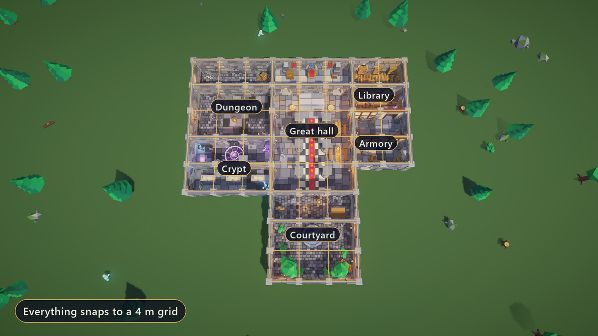 Low Poly Dungeon Keep - Modular Stone Castle Kit