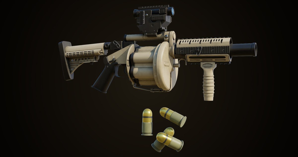 Grenade Launcher 01 Sandal URP HDRP Textures