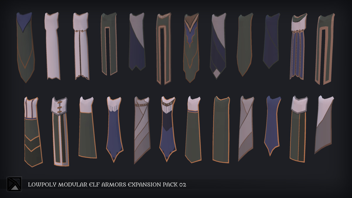 Lowpoly Elves Modular Armors Ex2 - MEDIEVAL FANTASY SERIES