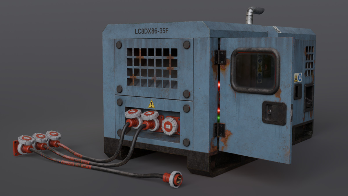 Diesel Generator (Interactive - Game ready)