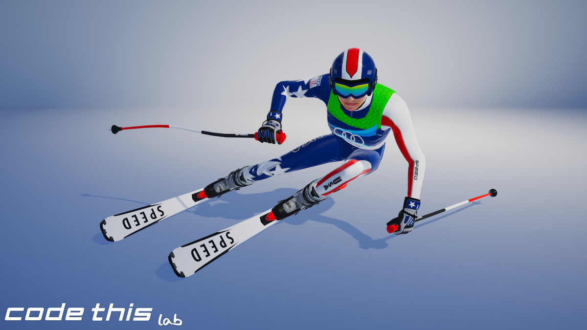 Female Skier Animated