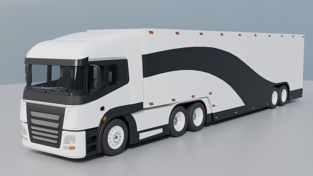 EV Semi Truck Vehicle Pack – Modular Trailer, With Interior & Openable Doors