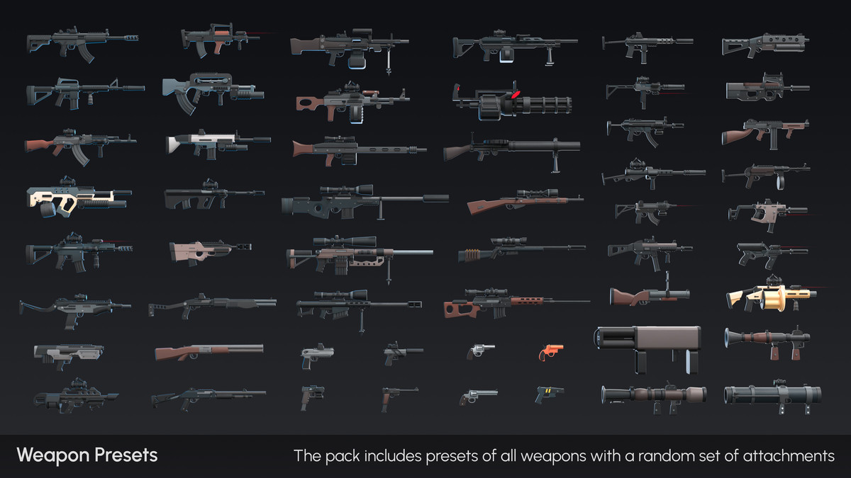Firearms - Low Poly 3D Models Pack