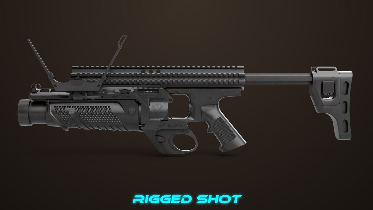6 Grenade Launcher Black URP HDRP Textures