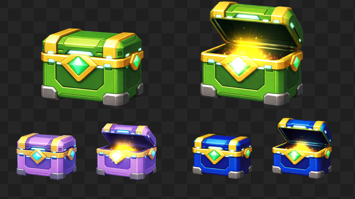 Modern 2D Animated Chests Pack – 36 Variants