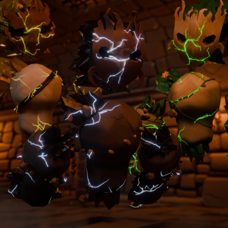 Stylized Elemental Golems - Enemies Pack
