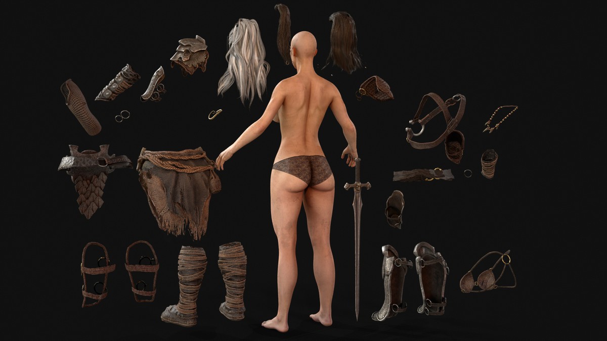 Barbarian Girl Game Ready