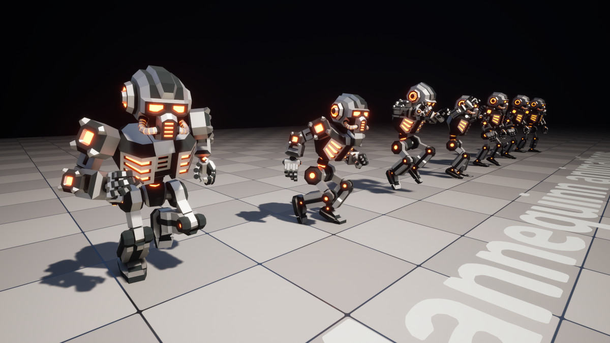 Modular Sci-Fi Robot Low-poly Stylized