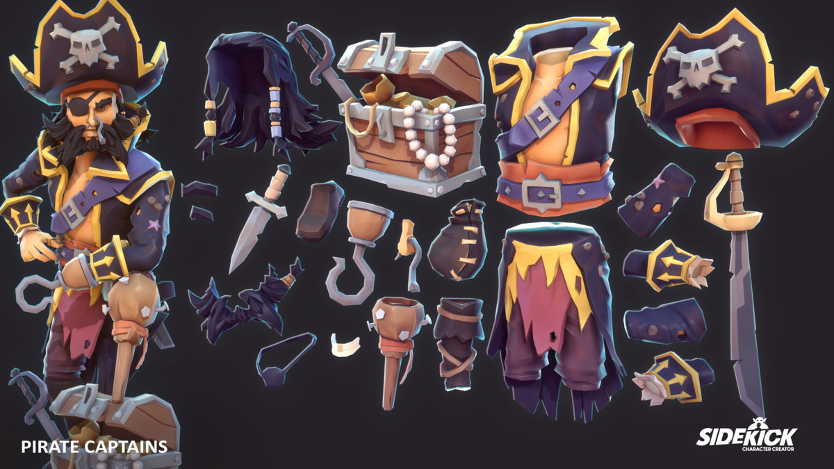 Pirate Captains - Sidekick Modular Characters by Synty