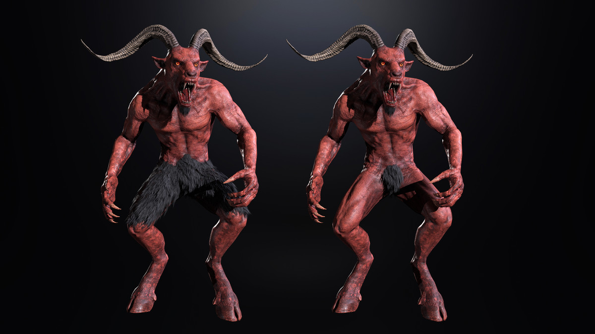 Chort, Goatman, Baphomet, Demon - Mythical Creatures (Bonus: Zombie Skin)
