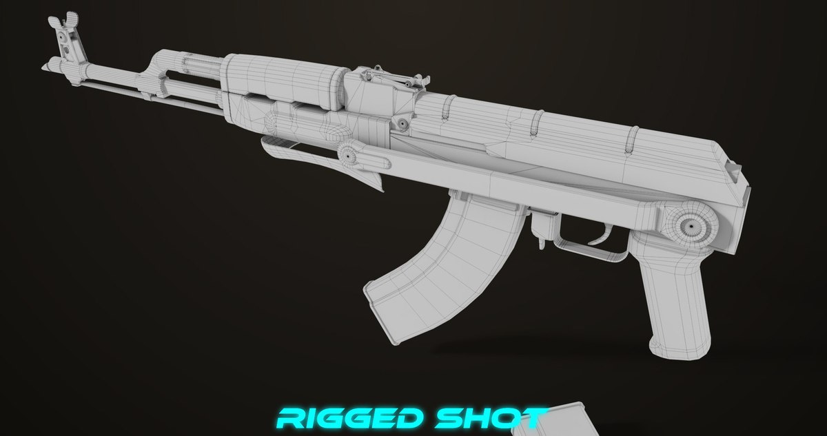 AKMS Light Machine Gun 10 Wood URP HDRP Texture