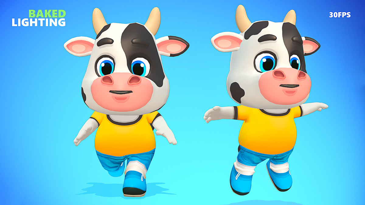 Cow Bull Oxen Animated