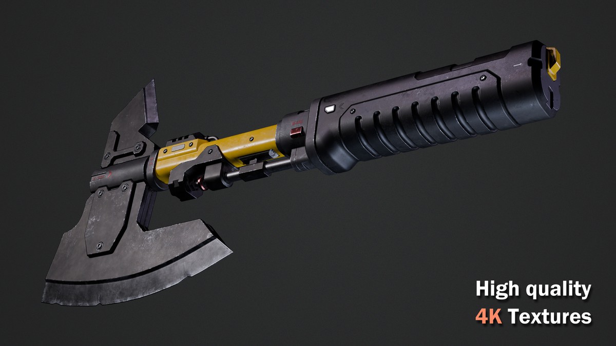 Sci-fi Weapon - Game Ready Axe