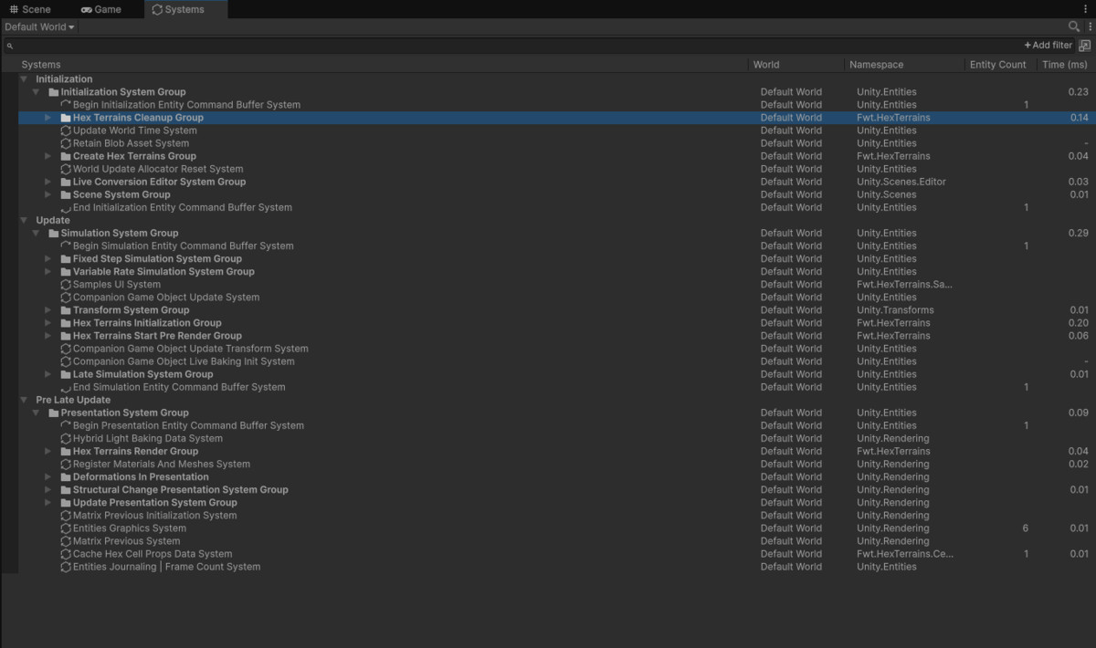 Hex Terrains Framework