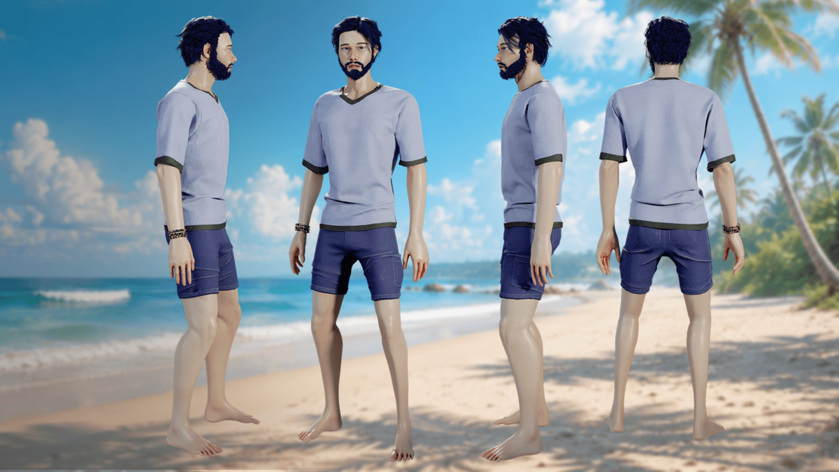 Casual Summer Guy – Modular Game Character