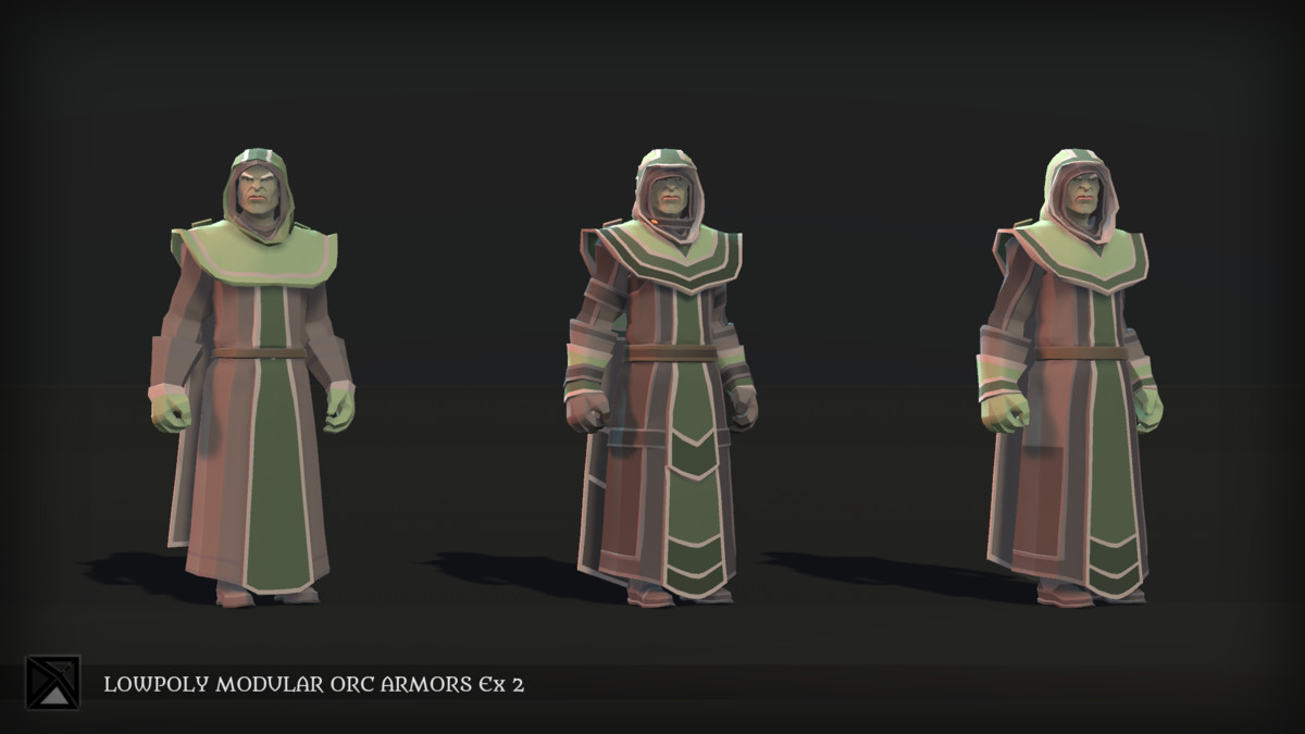 Low Poly Orcs Modular Armors Ex2 - LOWPOLY MEDIEVAL FANTASY SERIES